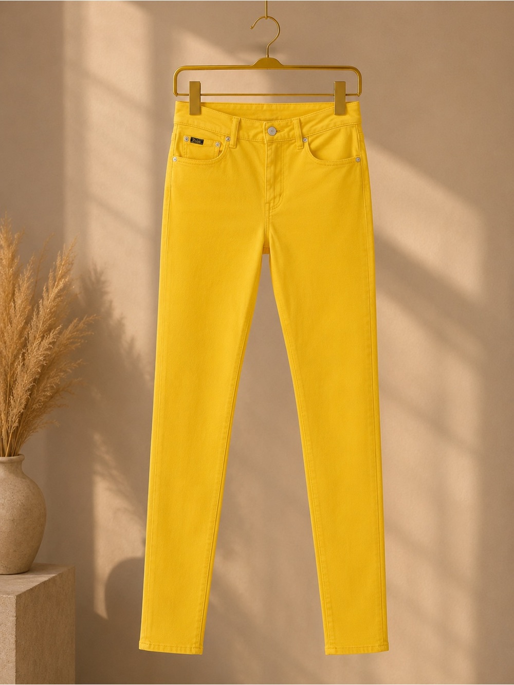 Ralph Lauren Black Label Big Pony Bright Yellow High-Rise Jeans Size 32 - Picture 9 of 11